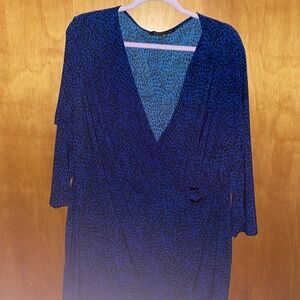 Jones New York blue leopard mini dress